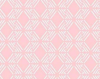 Pink Lemonade Geometric Pattern Cotton Fabric by the Yard | Windham Children Sewing Quilting Material