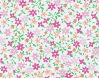 Pink Orange and Green Floral Fabric