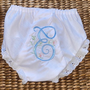 Vintage Floral Monogram Bloomer / Personalized Baby Girl Diaper Cover image 10