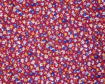 Tiny Floral Print on Red