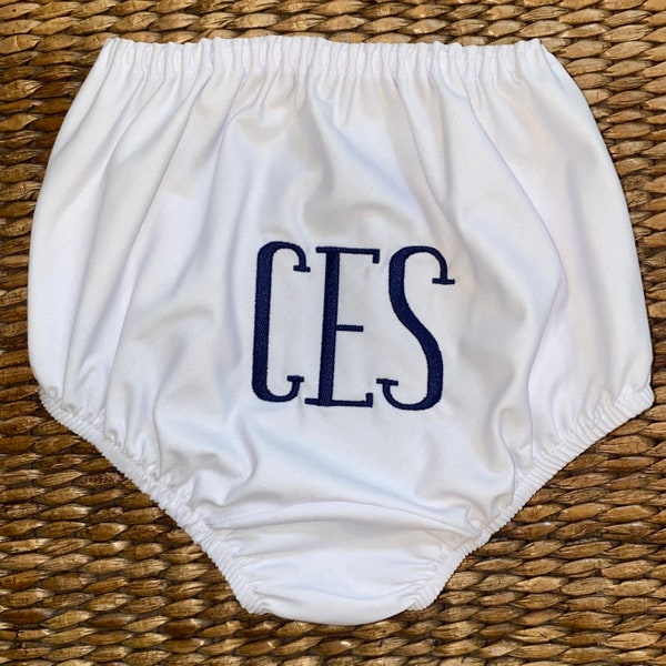 Baby Boy Bloomer, Plain Leg Unisex Bloomer Diaper Cover, Monogram or Name