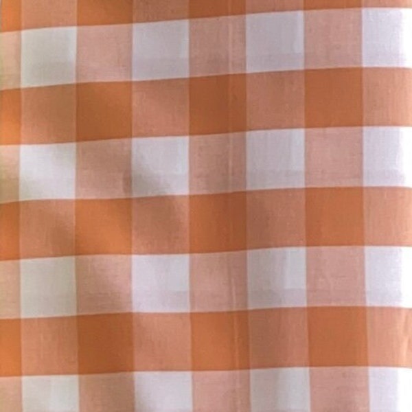 CLEARANCE fabric sale, ORANGE 1" Gingham Buffalo Check 100% Cotton Fabric Finders