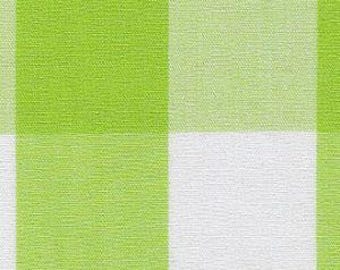 Lime 1" Gingham Buffalo check  fabric