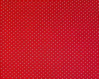 Red Pique and White Dots Fabric