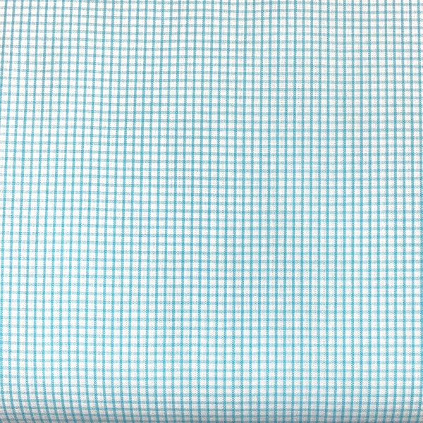 Aqua Window Pane Check Cotton Fabric, Fabric Finders Inc, Applique fabric