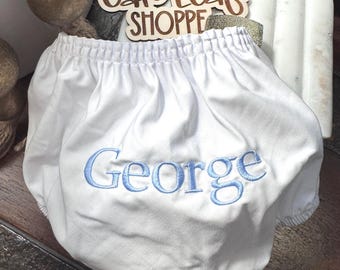 Personalized boy diaper cover, unisex monogram bloomer