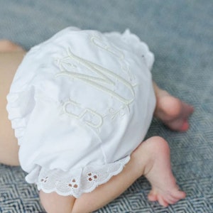 NOLA Font Diaper Cover Bloomer eyelet ruffle leg diaper cover