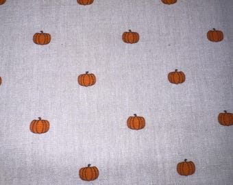 Pumpkin on Khaki Micro check fabric