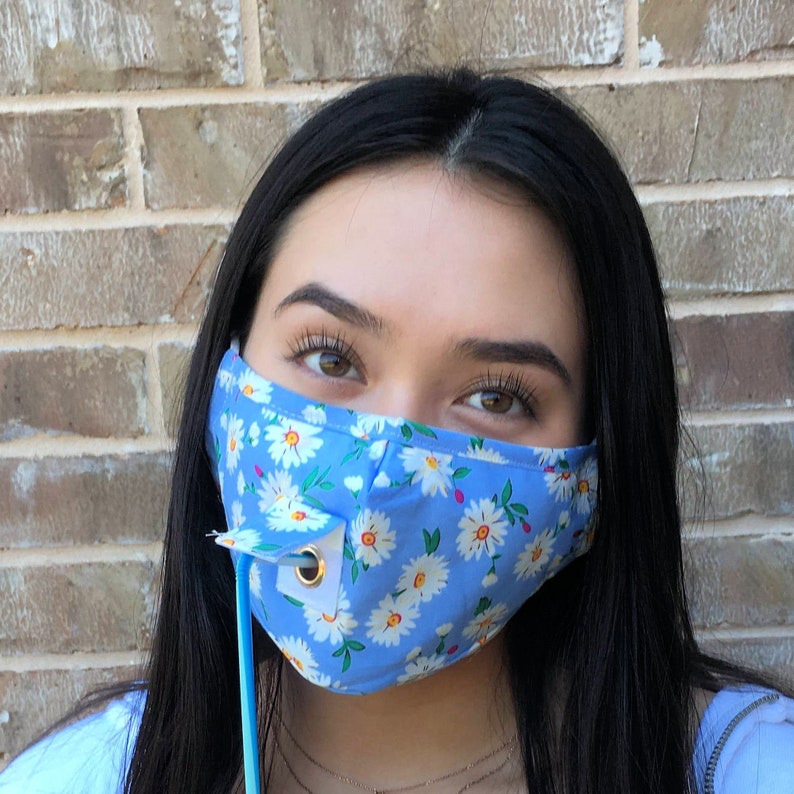 Straw Hole Face Mask Mask With Straw Insert Drinking Masks Etsy