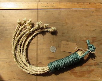Teal Grip Sisal Disciplina Whip: Spiritual Discipline, Theater Prop