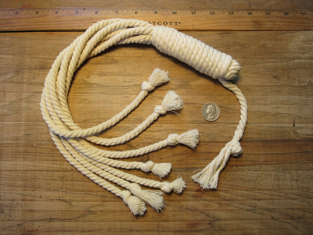 Cotton Discipline Rope Whip scourge, Flogger Tool of Initiation, Penance, Spiritual Discipline