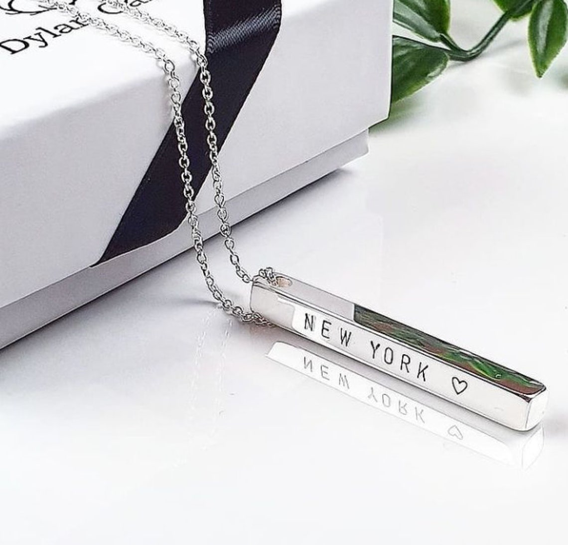 Elegant 4cm Personalized Bar Name Necklace Dylan Oaks Rose  Etsy