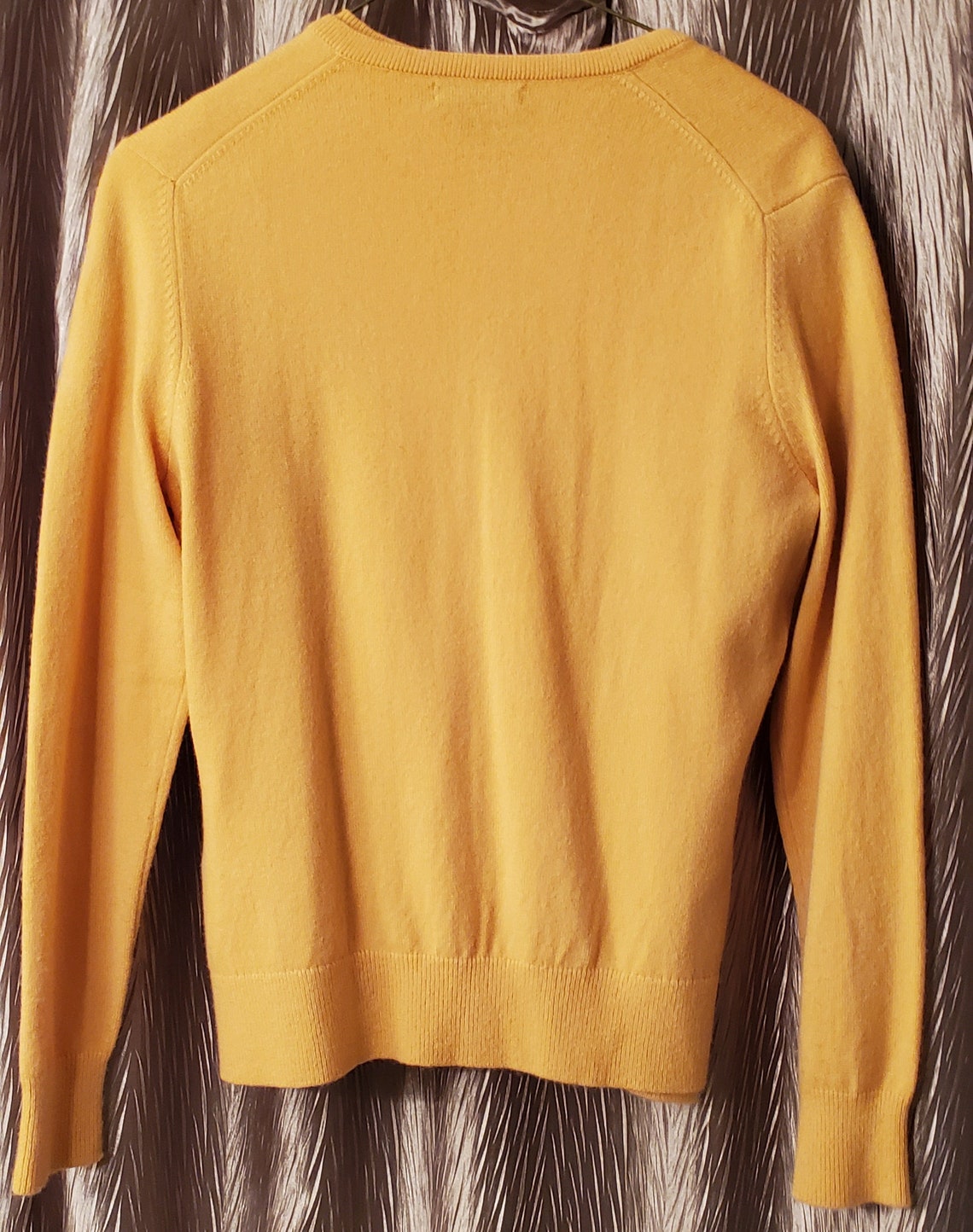 Womens Cashmere Sweater Set Lands End Color Yellow/Mustard Etsy