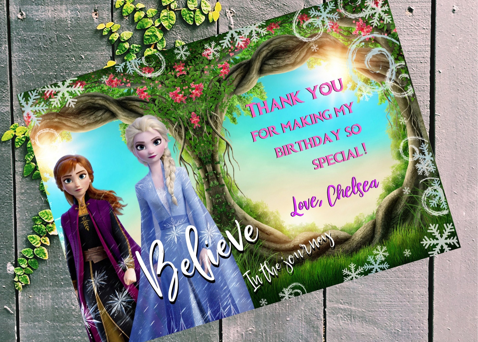 Frozen 2 Thank You Cards Birthday Party Frozen 2 Frozen Etsy