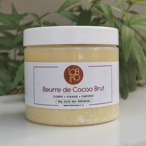 150g Cocoa butter, raw, pure, raw, 100% natural, unrefined non-GMO - premium quality - From Ivory Coast - raw cocoa body butter bar