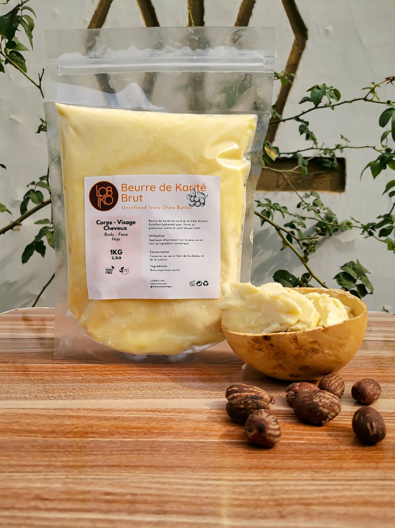 1kg Raw, raw, pure unrefined shea butter 100% natural Raw african ivory shea butter image 3