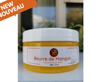 100g Beurre de mangue brut (chair de mangue) - pur naturel non raffiné pressé à froid - beurre hydratant corps visage cheveux savon