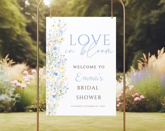 Wildflower Bridal Shower Welcome Sign Template: Love in Bloom (Digital Download)