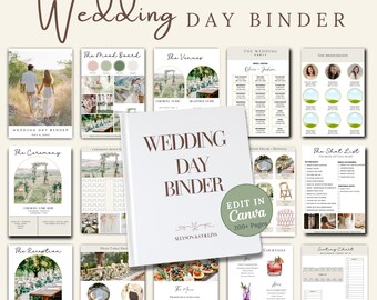 Wedding Day Binder Canva Template: Planner & Organization (Digital Download)