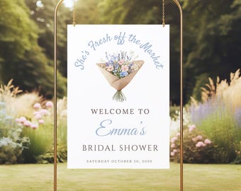 Wildflower Bridal Shower Welcome Sign: Editable Pink Floral Template (Digital Download)