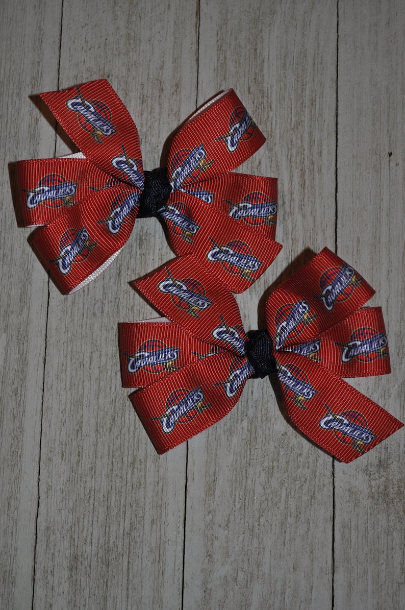 Set of Two Cleveland Cavaliers Hair Bows Cavs