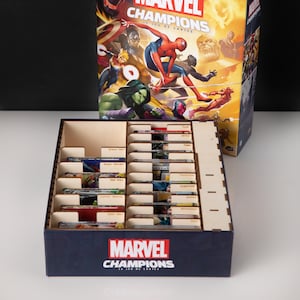 Organizador de inserção de jogo Marvel Champions LCG | Divisores | Caixa de fichas