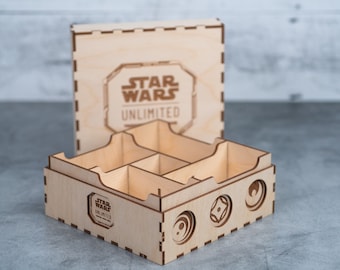 Star Wars Unlimited TCG Quad Deck-låda - 60 kortlekar - Lasergraverad förvaringslösning