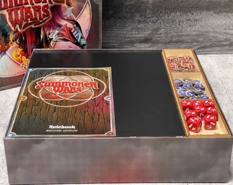 Summoner Wars Core Box Insert | Laser Cut Baltic Birch Organizer | Fits Inside the Game Box | Card and Faction Storage