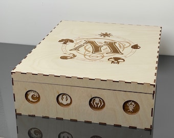 MTG Magic the Gathering Large Etched Storage Box Organizer Stand Alone Fits 3100+ Sleeved Cards / 4500+ Unsleeved!