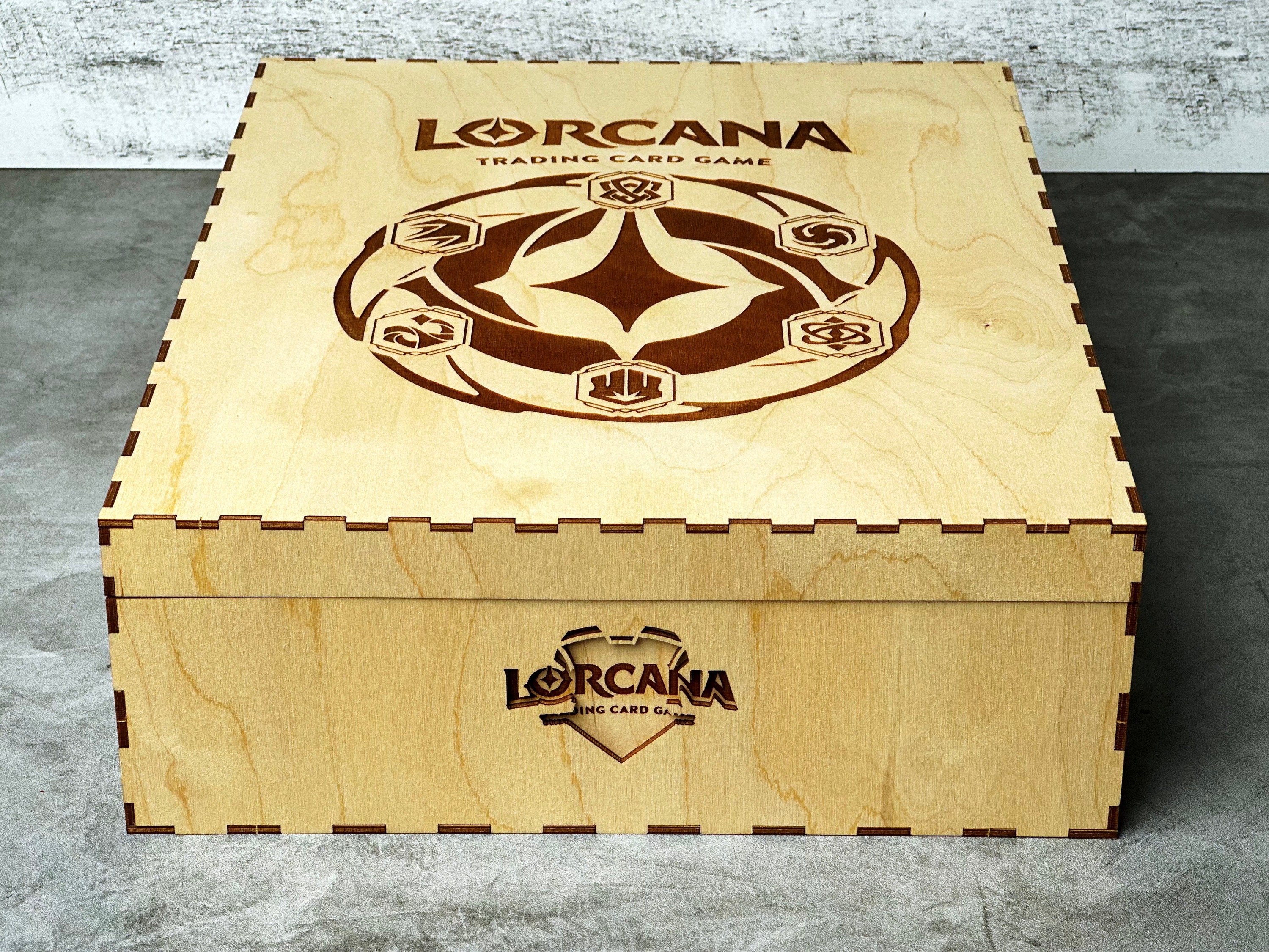 Lorcana TCG Large Etched Storage Box Organizer Stand Alone Fits 3100+ Sleeved Cards / 4500+ Unsleeved!