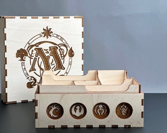 MTG Magic the Gathering Quad Deck box - 60 Card Decks - Laser Etched Storage Solution