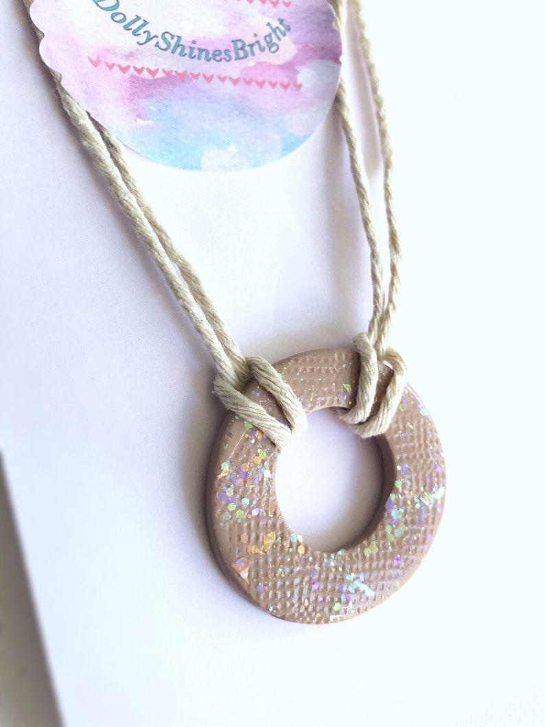 Earth collection \u2022 Polymer clay halo pendant necklace\u2022 Minimalistic necklace \u2022 Ready to ship \u2022 1.5\u201dDIA