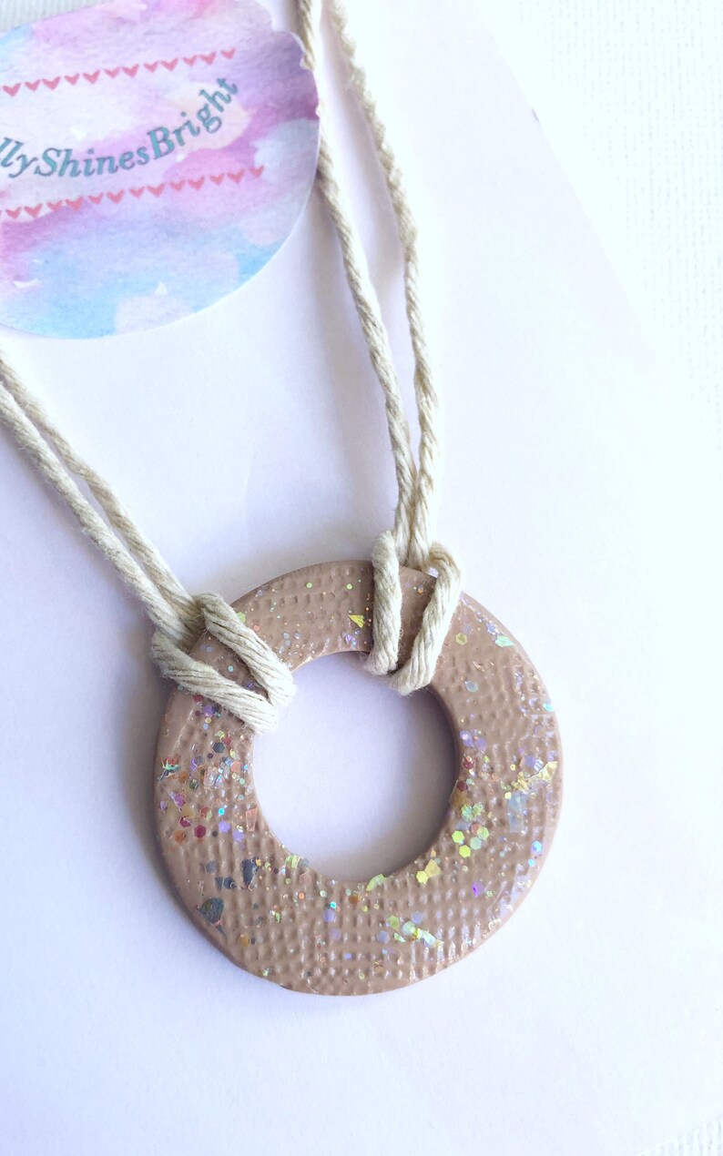 Earth collection \u2022 Polymer clay halo pendant necklace\u2022 Minimalistic necklace \u2022 Ready to ship \u2022 1.5\u201dDIA