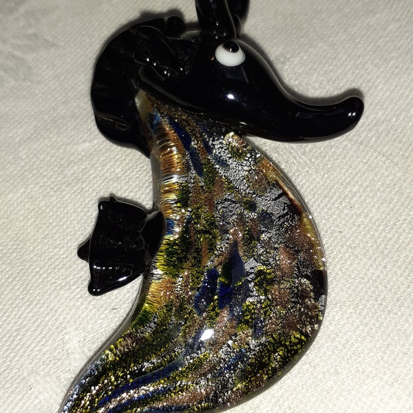 Pendentif en verre de Murano Hippocampe