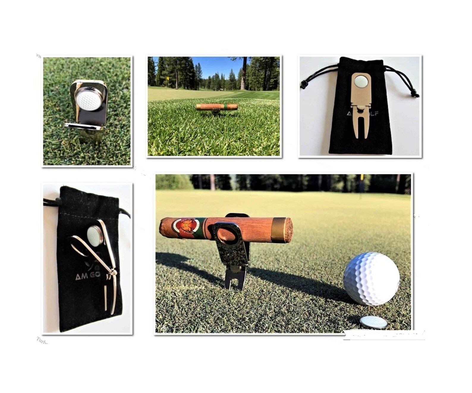 Cigar Holder Golf Divot Tool w/ Enamel Ball Mark Free Etsy