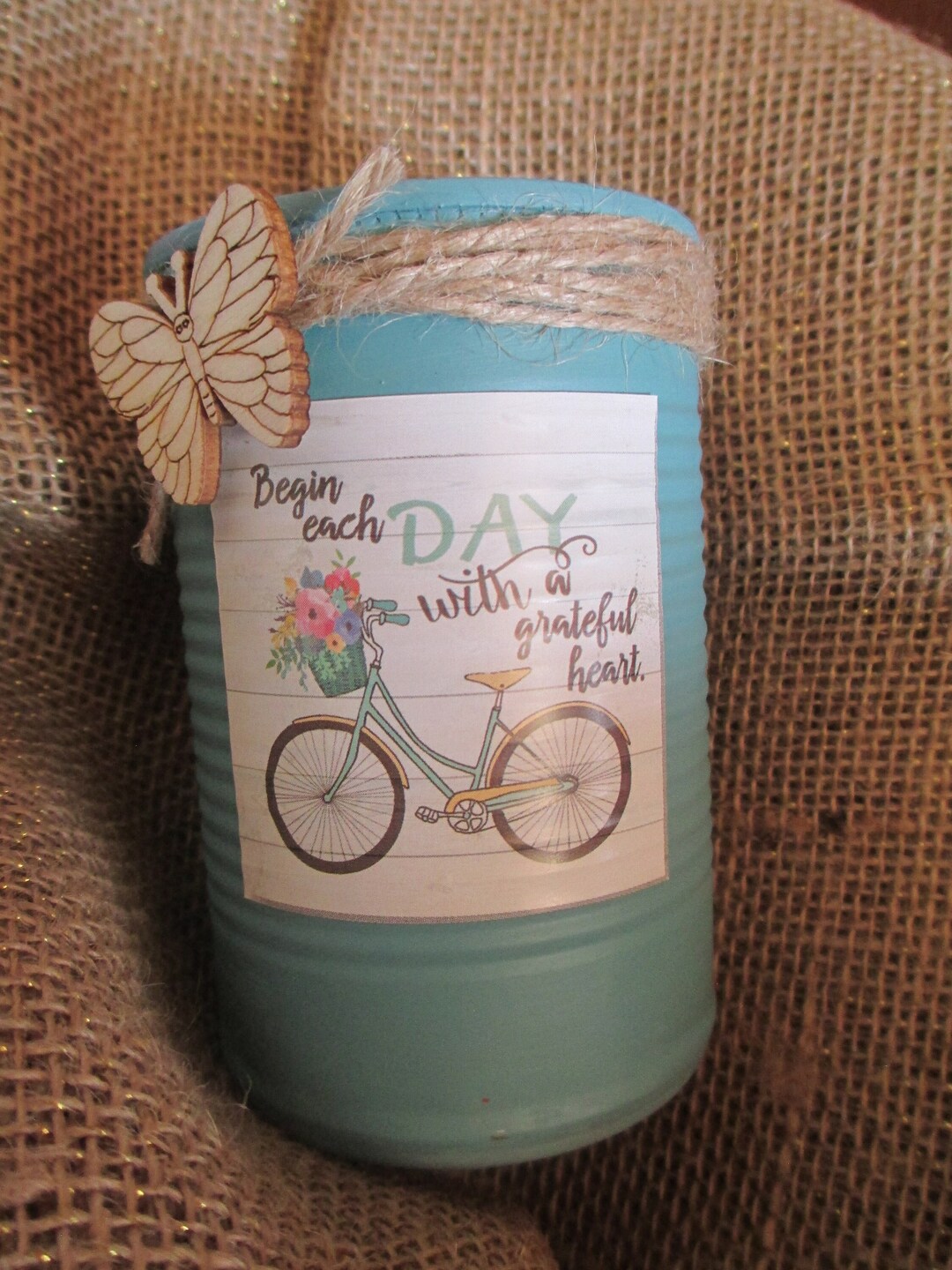 Rustic Tin Can Art Decor - Etsy
