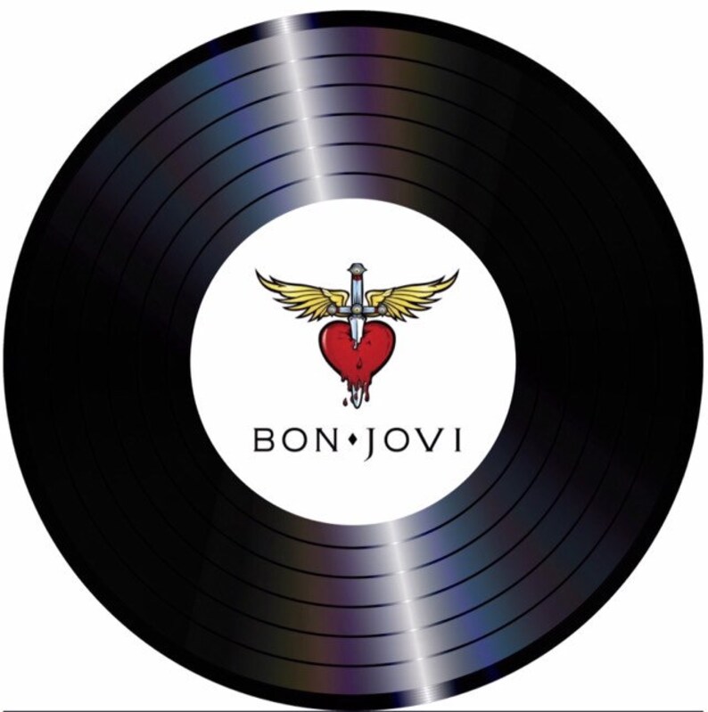 Edible Bon Jovi Cake Topper Vinyl Record Design Etsy