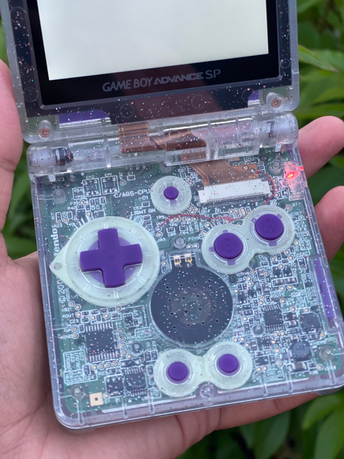 Custom Modified Handheld Game Console - Retro Translucent Pearl Gameboy ...