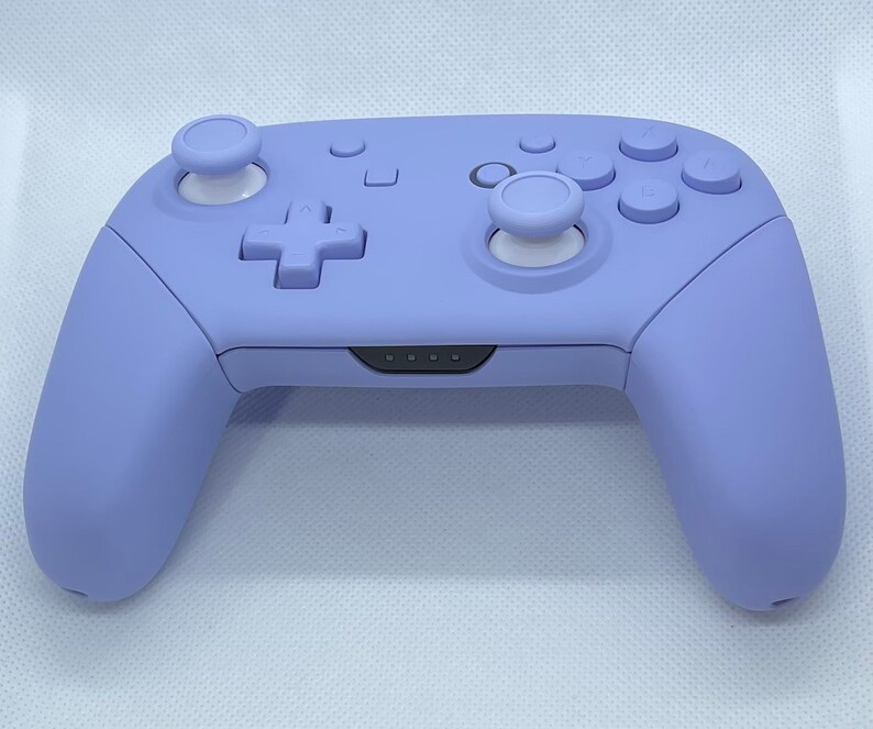 May include: A lavender purple Nintendo Switch controller with white buttons and a black faceplate.