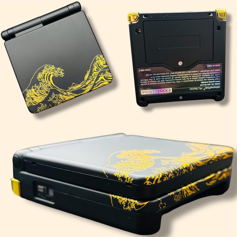 Gameboy Advance SP personalizado, console Wave Black, tela IPS retroiluminada, módulo USB-C imagem 2