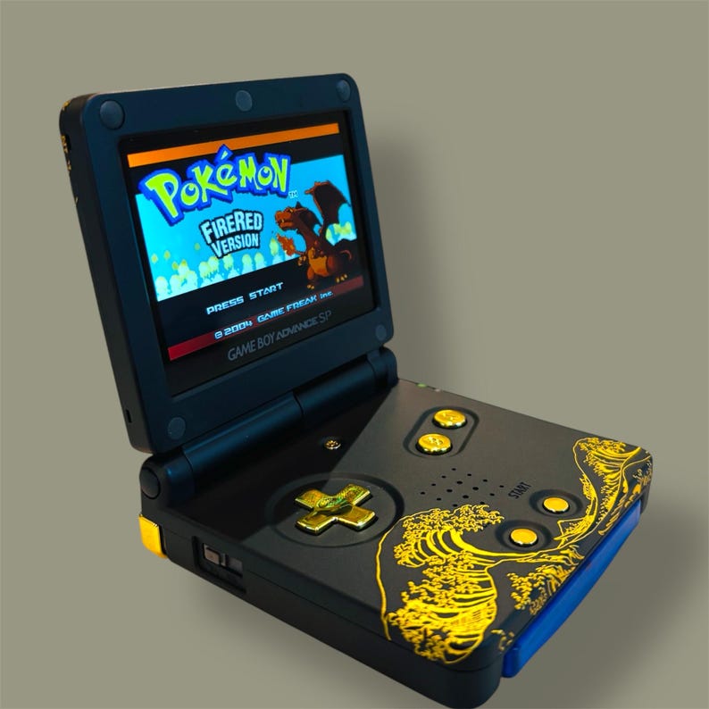 Gameboy Advance SP personalizado, console Wave Black, tela IPS retroiluminada, módulo USB-C imagem 8