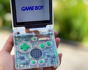 Vintage Gaming Redefined:Gameboy Advance SP Transparent Retro Console with IPS V2 mod and Brightness Adjustable