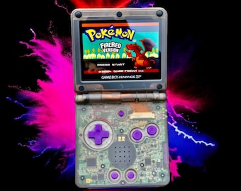 Embracing Retro Gaming: Customized Clear Black Gameboy AdvanceSP Gaming Console featuring IPS V2 upgrade, 10-level brightness control & USBC