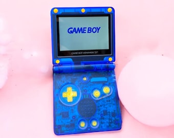 ゲームボーイアドバンス SP 透明クリアスカイブルー IPS V2