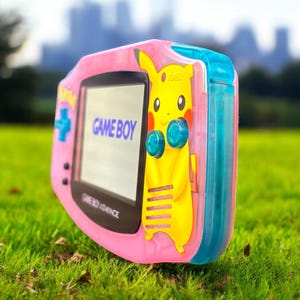 Step Back in Time with our Gameboy Advance - Custom Retro Console Pokemon-Style Shell,IPS V2 Backlit ,10-Level Brightness Adjustments.USB C