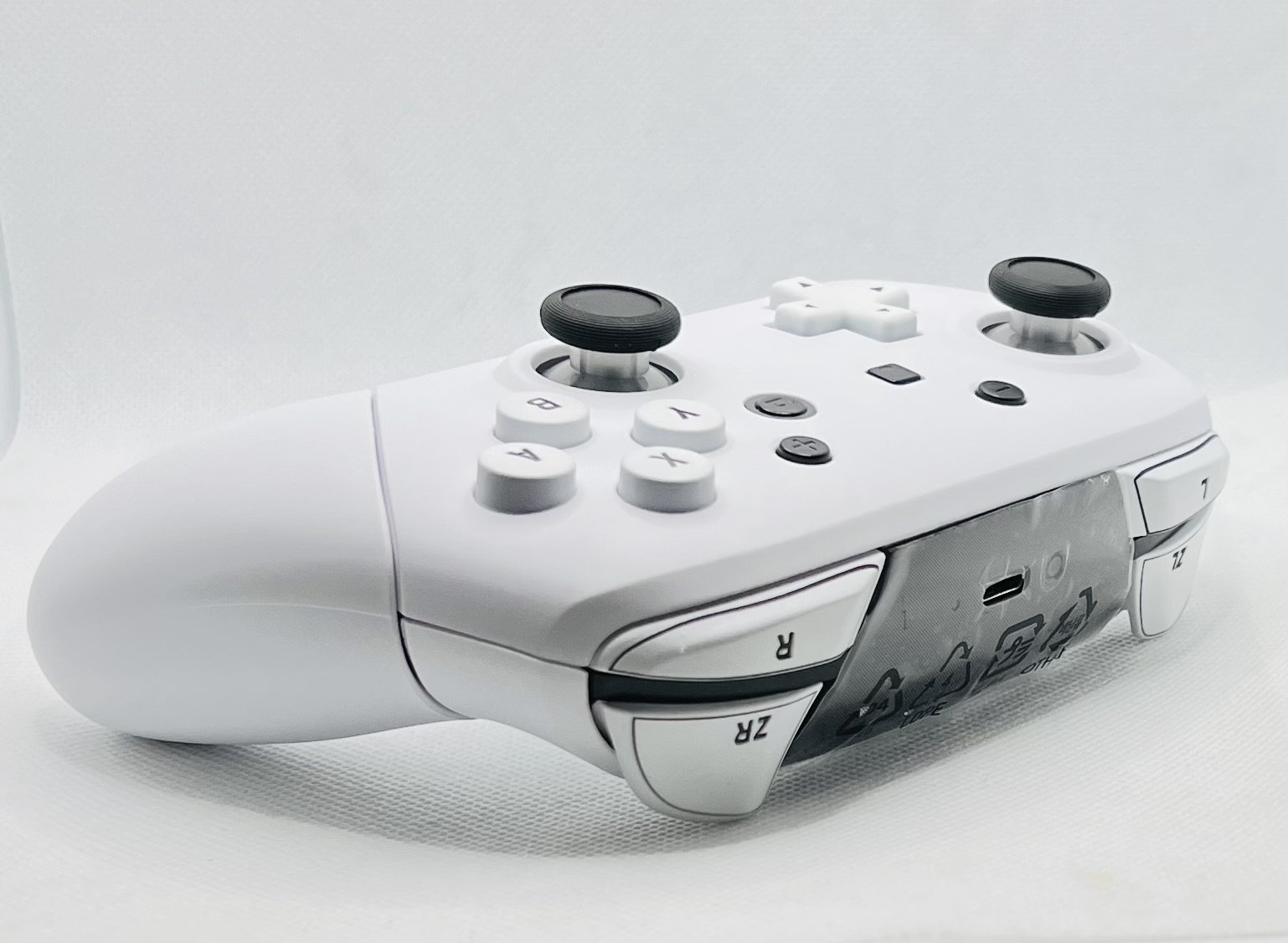 Custom Modded White Nintendo Switch Pro Controller | RGB LED
