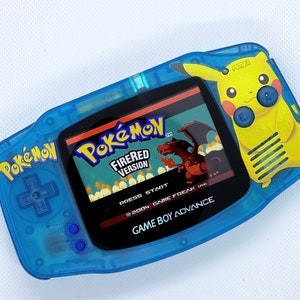 Ultimate Handheld Gaming Fun: Custom Pokemon-Theked Gameboy Advance Retro Console with IPS V2 Backlit,Brightness Control and USB-C Charging