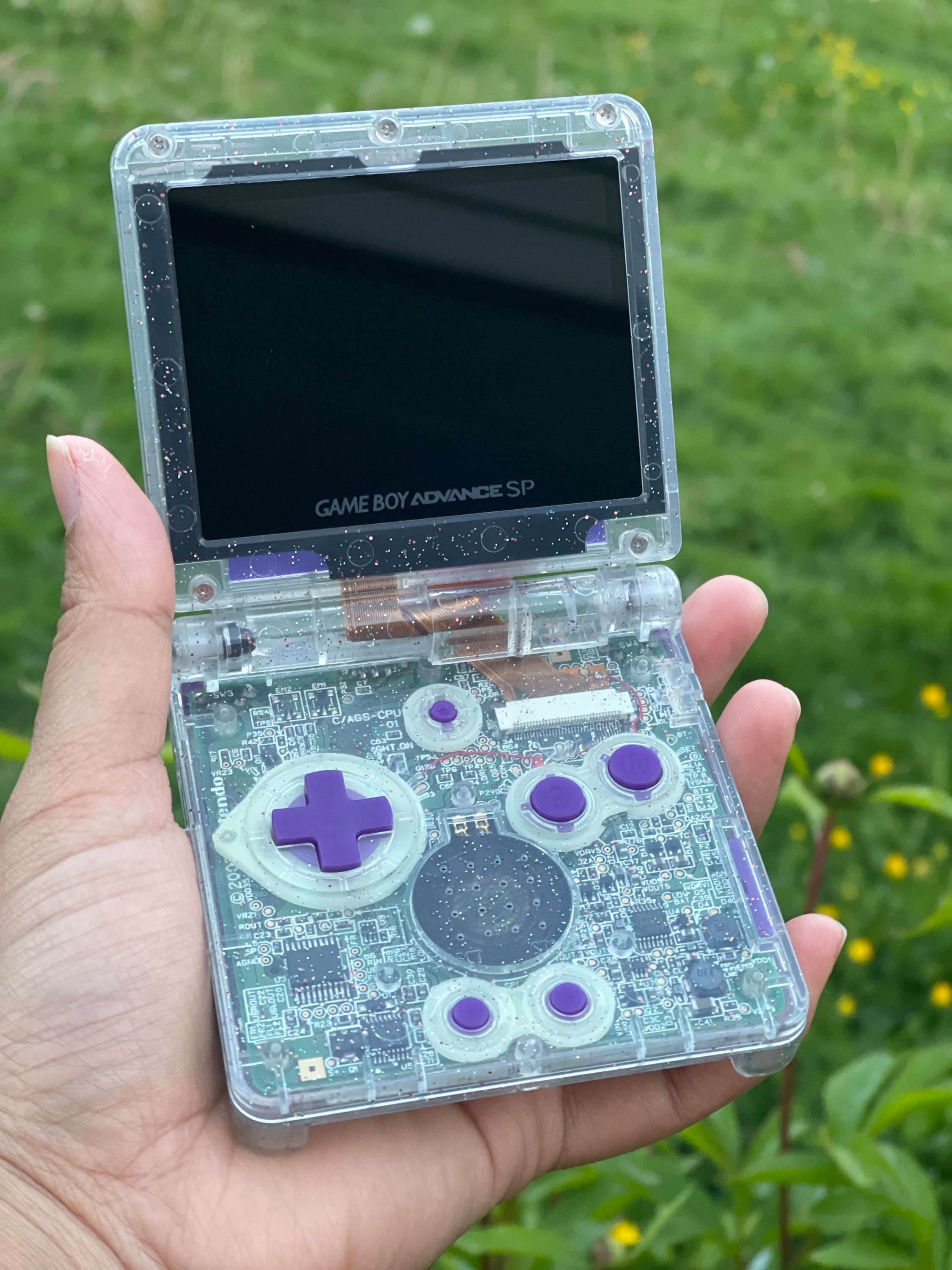 Custom Modified Handheld Game Console - Retro Translucent Pearl Gameboy ...