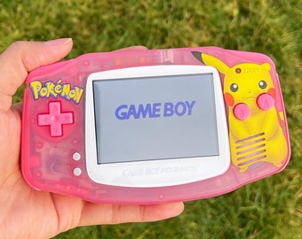 Gameboy Advance Redux: Custom Pokemon-Themed Design Handheld Retro Console with IPS V2 Backlit Display, 10 Levels Brightness and USB-C