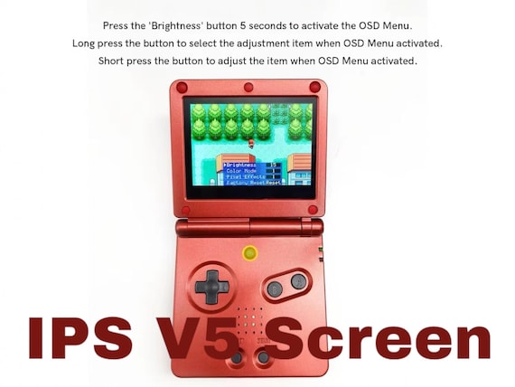 Custom Modified Gameboy Advance SP Console- Retro Handheld Transparent/Clear Purple Console IPSV2 Backlit & 10 Levels Brightness.USB C Mod